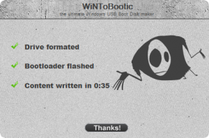 Wintobootic software,make usb flash drive bootable,install windows 7 from usb flash drive,boot disk creator,creation of bootable usb flash drive