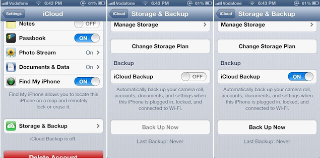 iPhone iCloud Backup