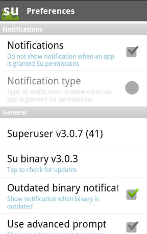Android SuperUser Notifications
